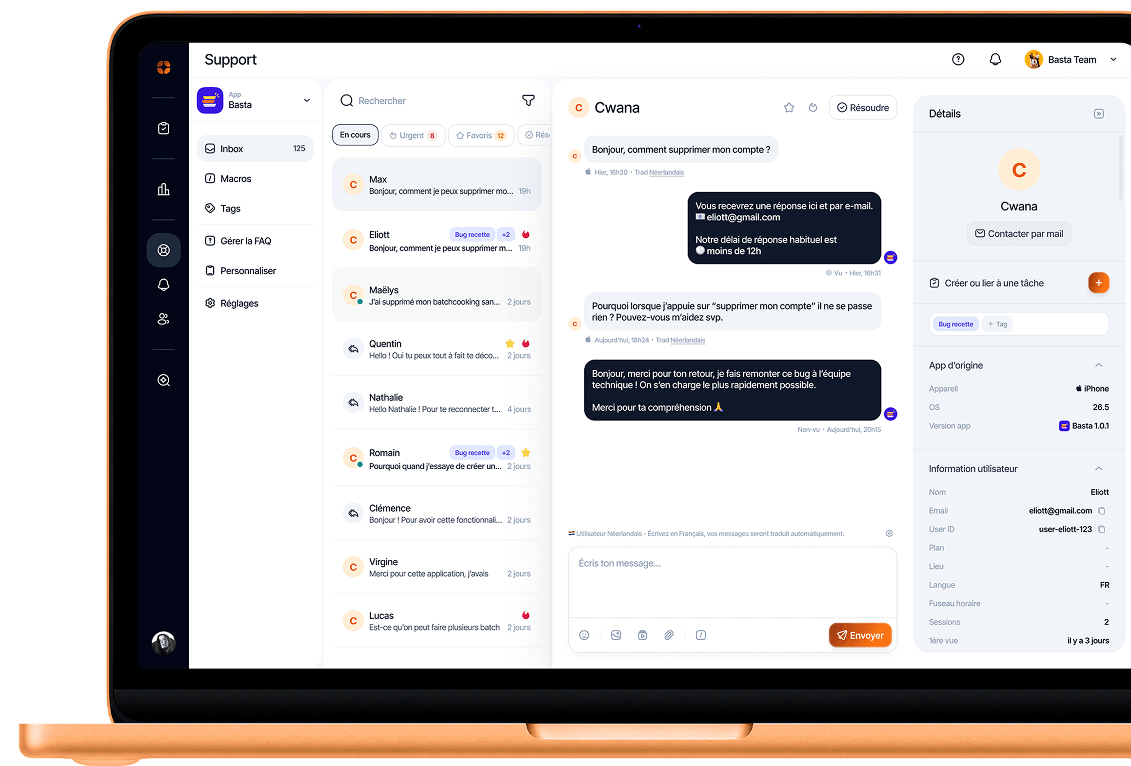 Le module Support d’appwin