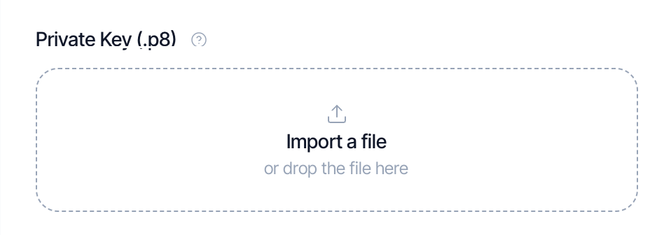 Importing the .p8 file into Appwin.