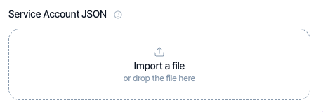 Importing the service account JSON into Appwin.