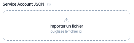 Import du JSON de compte de service dans Appwin.